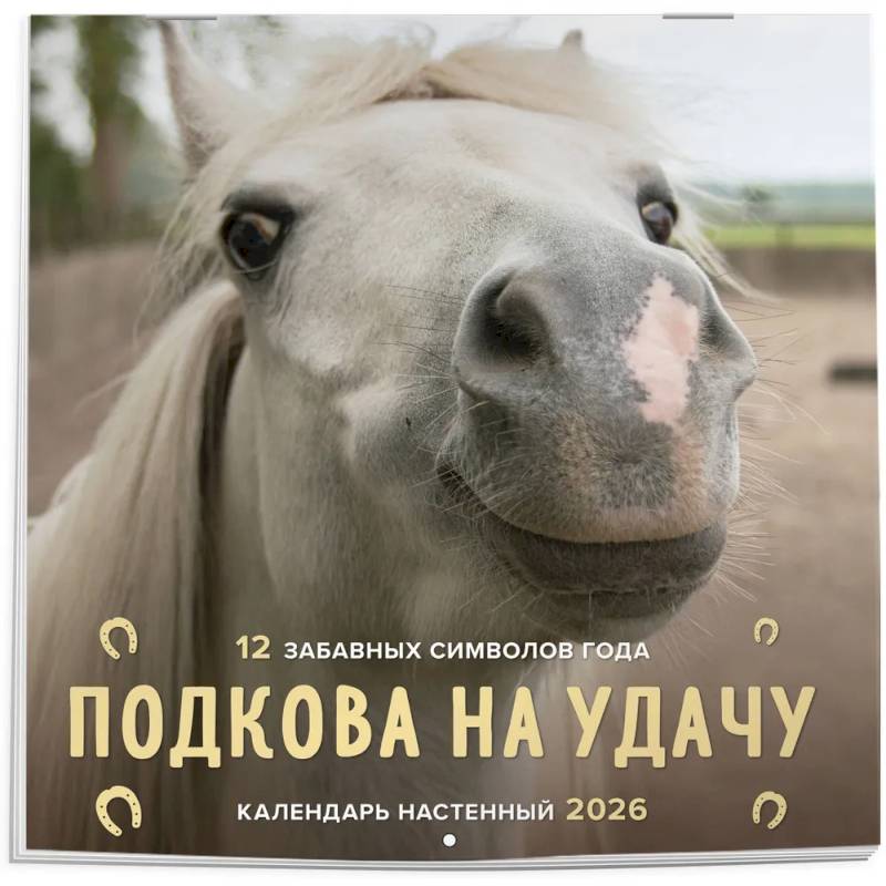 Подкова на удачу. 12 забавных символов года. Календарь настенный на 2026 год (300х300 мм) Подкова на удачу. 12 забавных символов года. Календарь настенный на 2026 год (300х300 мм)