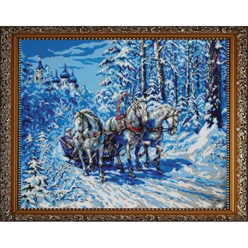 ВЛ-013П 'Тройка лошадей' 48x38 см набор для вышивания чешским бисером 'Вышивочка' ВЛ-013П 'Тройка лошадей' 48x38 см набор для вышивания чешским бисером 'Вышивочка'