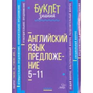 Английский язык. Предложение. 5-11 класс Английский язык. Предложение. 5-11 класс
