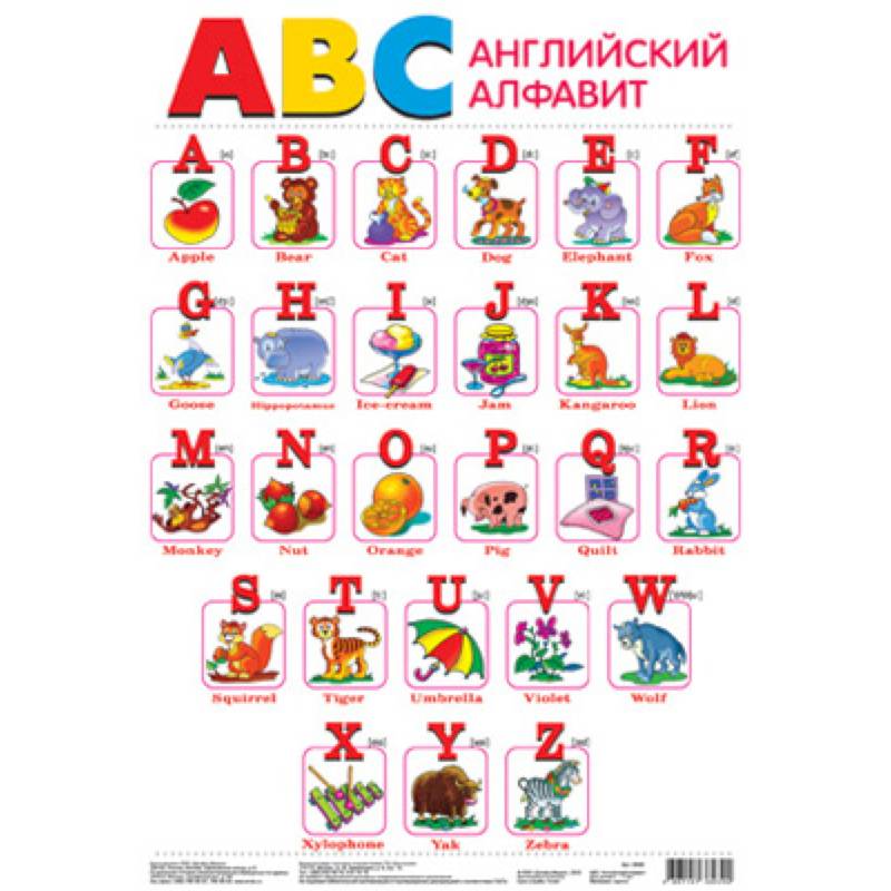 Плакат. АВС. Английский алфавит /2039/