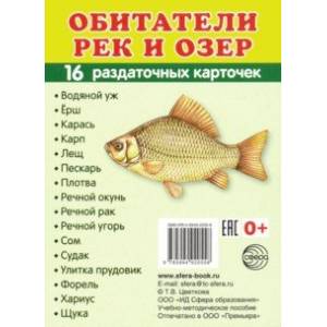 Раздаточные карточки 'Обитатели рек и озер' (63х87 мм) Раздаточные карточки 'Обитатели рек и озер' (63х87 мм)