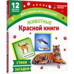 Животные Красной книги. 12 развивающих карточек с красочными картинками, стихами и загадками Животные Красной книги. 12 развивающих карточек с красочными картинками, стихами и загадками