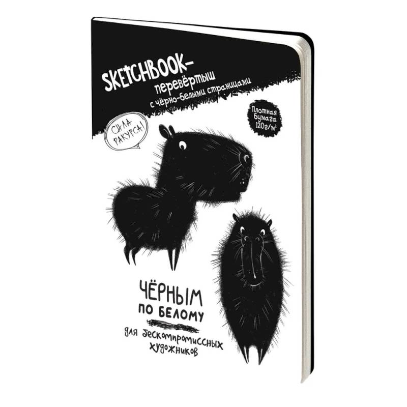 Скетчбук-перевертыш с черно-белыми страницами Скетчбук-перевертыш с черно-белыми страницами