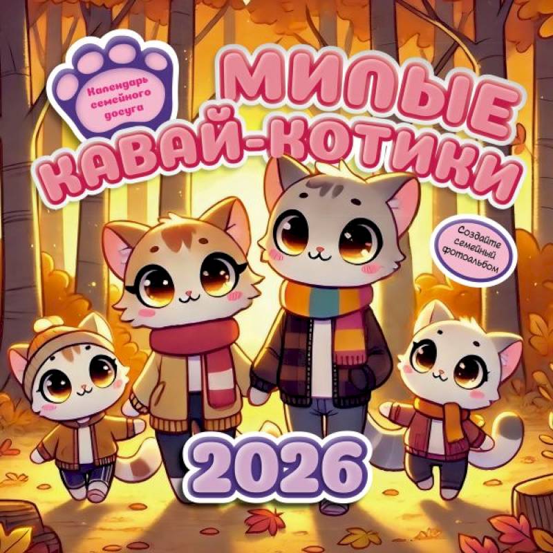 Милые кавай-котики. Календарь семейного досуга 2026 Милые кавай-котики. Календарь семейного досуга 2026