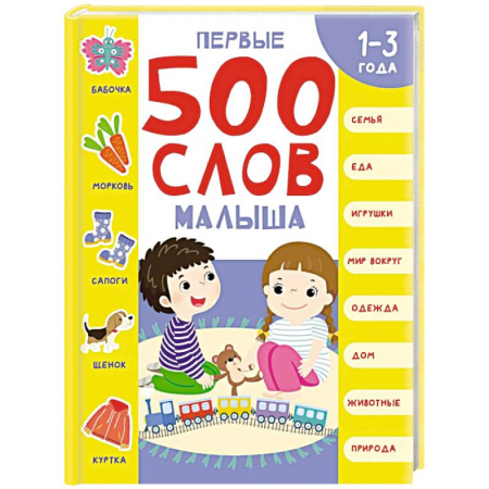 Знакомство с миром, развитие малыша, книга Первые 500 слов малыша заказать