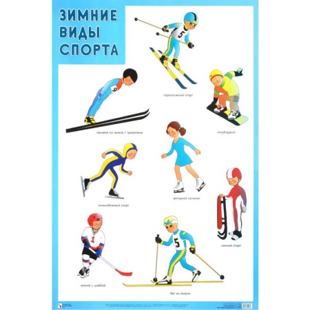Книги для дошкольников (4-6 лет), книга Зимние виды спорта. Плакат заказать