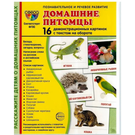 Другое, книга Демонстрационные картинки. Домашние питомцы: 16 демонстрационных картинок с текстом заказать