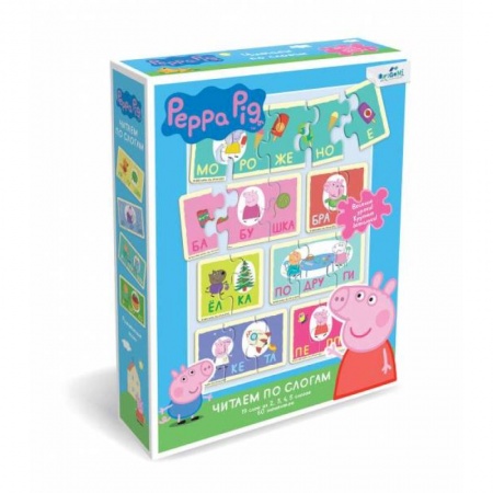 Книжки-мозаики, паззлы, книга Свинка Пеппа.Пазл-60. Читаем по слогам заказать