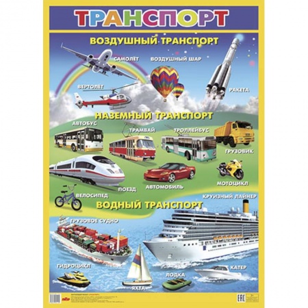 Развитие общих способностей, книга Плакат. Транспорт, - ОБУЧАЮЩИЕ КАРТОЧКИ И ПЛАКАТЫ заказать