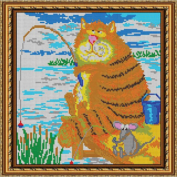 Набор для вышивания бисером №556П «Рыбалка» бисер Чехия 27x27 см