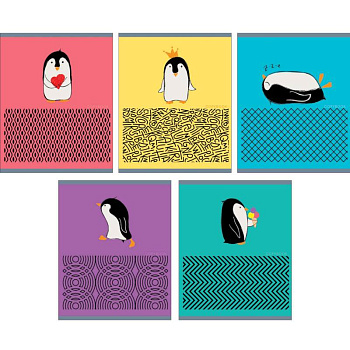 Тетрадь 'Приключения пингвина', А5, 48 листов, клетка Тетрадь 'Приключения пингвина', А5, 48 листов, клетка