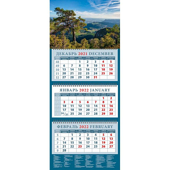 Календарь квартальный на 2022 год 'Великолепный пейзаж с сосной' (14251) Календарь квартальный на 2022 год 'Великолепный пейзаж с сосной' (14251)