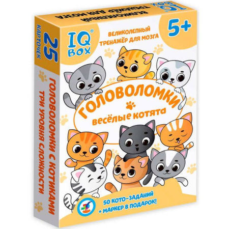 Кроссворды, головоломки, комиксы, книга 4518. IQ Box. Головоломки. Весёлые котята заказать