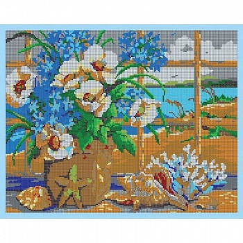 'Морской пейзаж' 38x30см набор для вышивания чешским бисером 'Вышивочка' ВЛ-195П