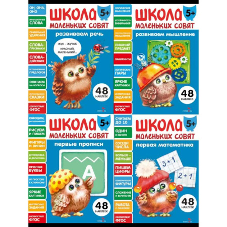 Общая подготовка к школе, книга Школа маленьких совят 5+ (комплект из 4-х кн.) заказать