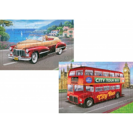 Книги-пазлы, книга Комплект пазлов Автобус, Кабриолет заказать