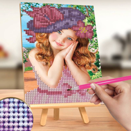 Алмазная вышивка на подставке 'Девочка', 13x19 см