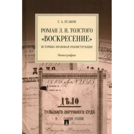 Теория государства и права в целом, книга Роман Л. Н. Толстого «Воскресение». Историко-правовая реконструкция. Монография заказать