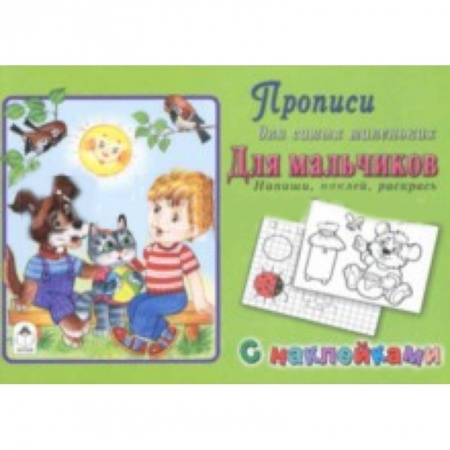 Письмо, мелкая моторика, книга Прописи. Для мальчиков. Напиши, наклей, раскрась заказать