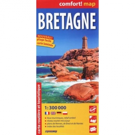 Книги, книга Бретань. Ламинированная карта. Bretagne 1:300 000 заказать