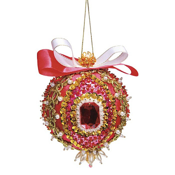 Шар новогодний из пайеток 'Кардинал Ришелье'