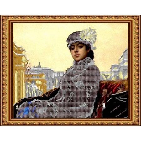 «Светлица» набор для вышивания бисером №246 «Неизвестная» бисер Чехия 30x24 см