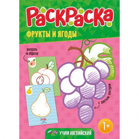 Животные. Птицы. Растения, книга Фрукты и ягоды. Раскраска для малышей с цветным контуром заказать