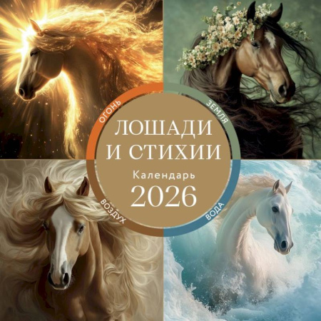 ЛОШАДИ И СТИХИИ. Земля, Воздух, Вода, Огонь. Календарь настенный на 2026 год