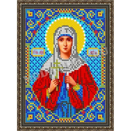 «Светлица» набор для вышивания бисером 8690М «Св. Зоя» бисер Чехия 12x16 см
