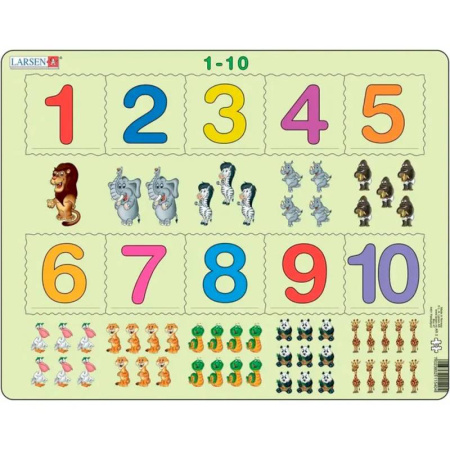 Обучение счету. Математика, книга Пазлы на подложке. Счёт от 1 до 10 заказать