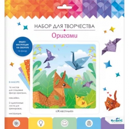 Оригами. Поделки из бумаги, книга Оригами с наклейками. Животные заказать