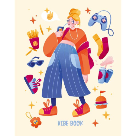 VIBE BOOK. Блокнот для подростков. Песочная обложка.