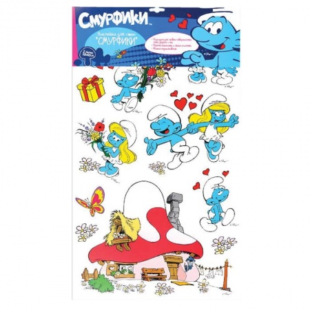 Книги, книга Наклейки для стен.Двойная. Смурфики заказать