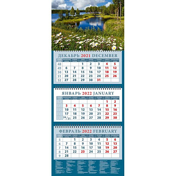 Календарь квартальный на 2022 год 'Родные просторы' (14248) Календарь квартальный на 2022 год 'Родные просторы' (14248)