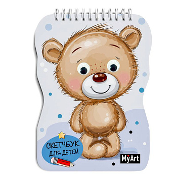 Скетчбук для детей с глазками. Медведь Скетчбук для детей с глазками. Медведь