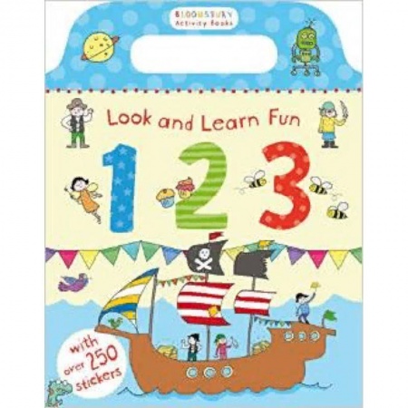 Чтение на английском языке, книга Look and Learn Fun 123. Sticker Book заказать