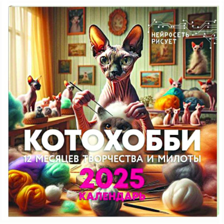 Книги для творчества, книга КотоХобби. 12 месяцев творчества и милоты. Нейросеть рисует заказать