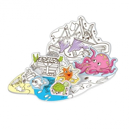 Животные. Птицы. Растения, книга В море. Объемные раскраски заказать