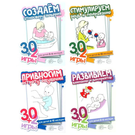 Знакомство с миром, развитие малыша, книга Первый год жизни (игры для детей от рождения до года) (комплект из 4 наборов карточек) заказать