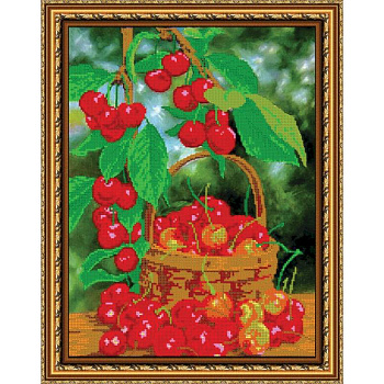 «Светлица» набор для вышивания бисером №373 «Вишенки» бисер Чехия 30x38см