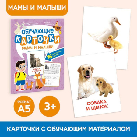 Книги для дошкольников (4-6 лет), книга Мамы и малыши.16 двусторонних карточек заказать