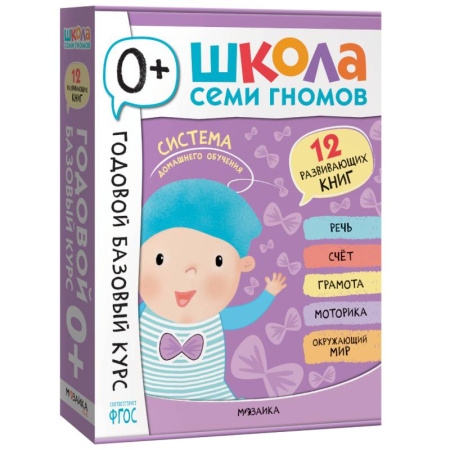 Знакомство с миром, развитие малыша, книга Годовой базовый курс.0+ (комплект 12 кн.+развив.материалы в коробе) заказать