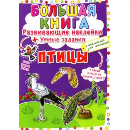 Книжки с наклейками, книга Большая книга. Птицы. Развивающие наклейки. Умные задания. Английский для малышей заказать