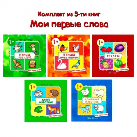 Знакомство с миром, развитие малыша, книга Мои первые слова. Комплект из 5-ти книг заказать